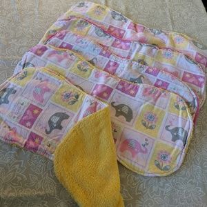 Set of 5 baby girl burp clothes, Terry cloth